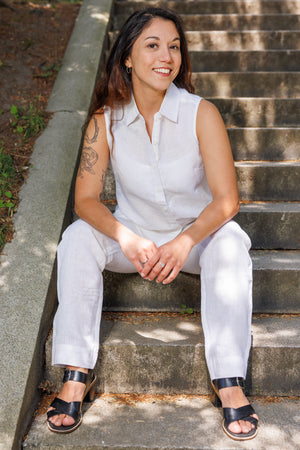 Women's Linen Sleeveless Shirt - Zenkai Sports