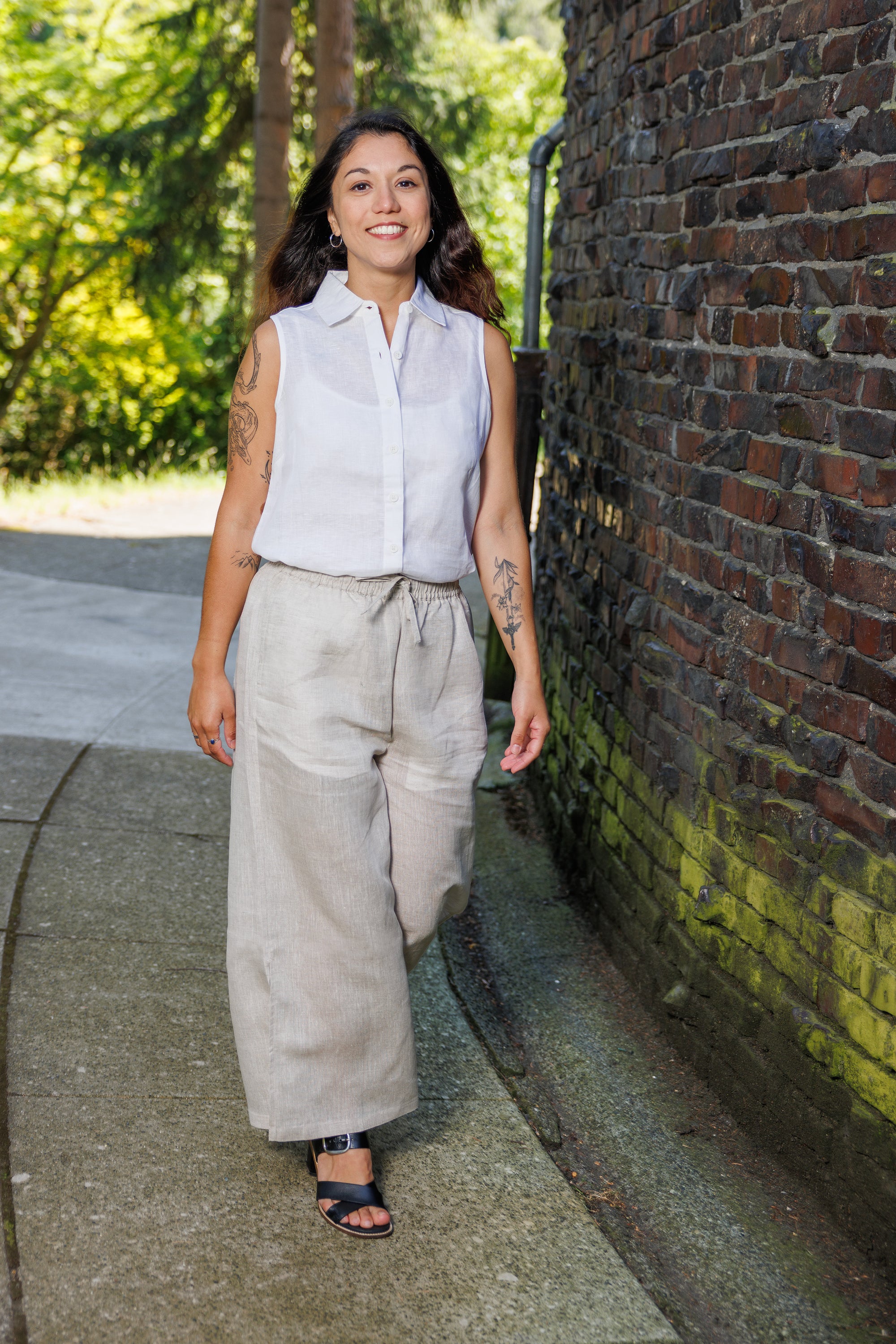 Women's Linen Sleeveless Shirt - Zenkai Sports